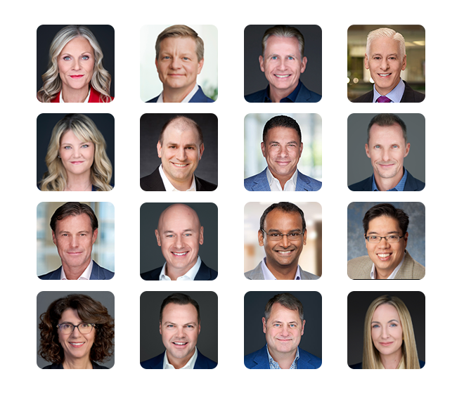 12 thumbnail headshots of ADP's global leadership team